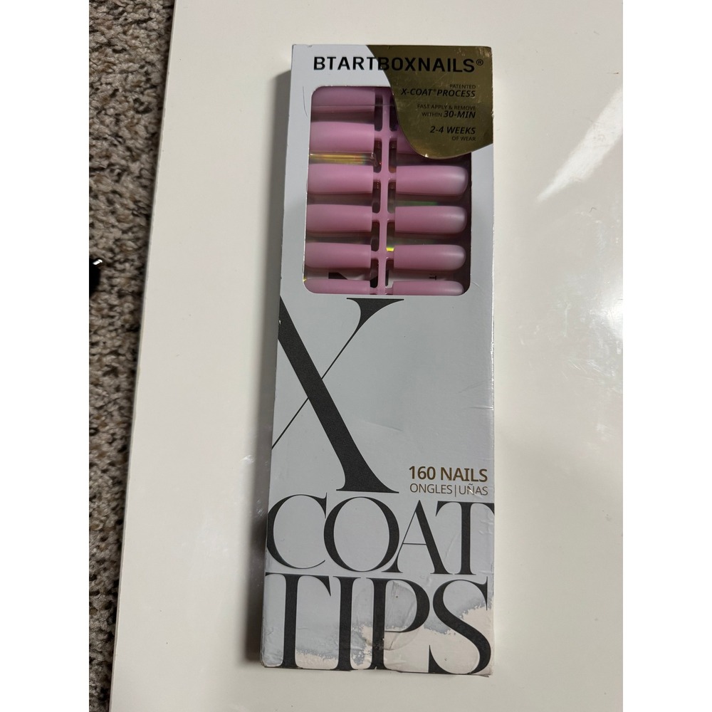 BTArtboxNails X-Coat Tips Soft‎ Pink Matte Full Cover Gel Nail Tips 160 Count